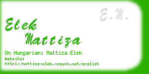 elek mattiza business card